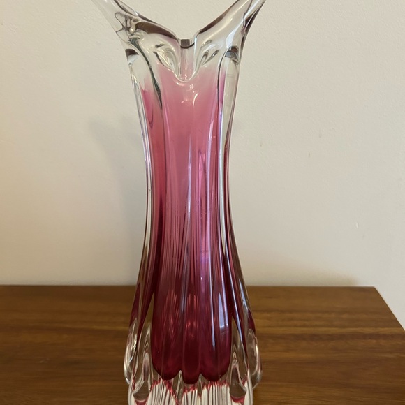 Czech Crystal art glass vase by Chribska